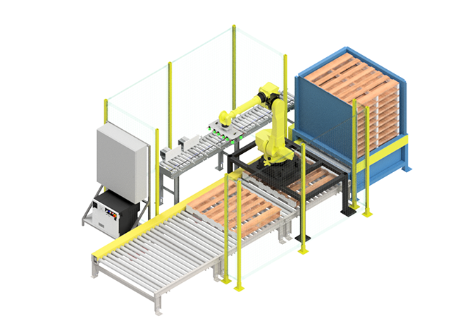 Automatic Robot Palletizer with Pallet Dispenser
